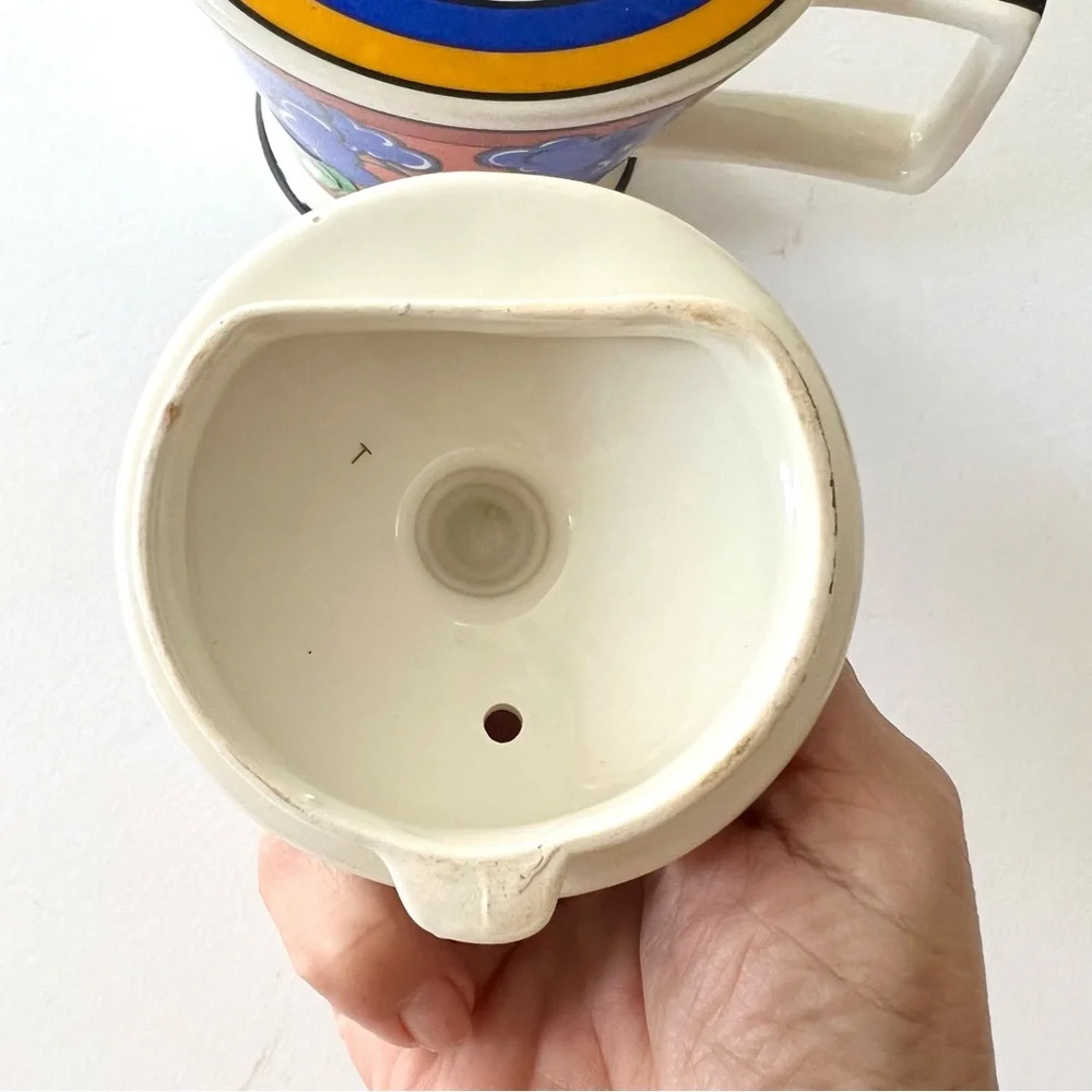 Unique Clarice Cliff inspired Sadler Art Deco teapot 1980’s made in Engl…